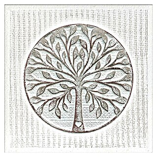Cuadro con relieve Árbol Vida redondo (Árbol Vida, An x Al: 40 x 40 cm)