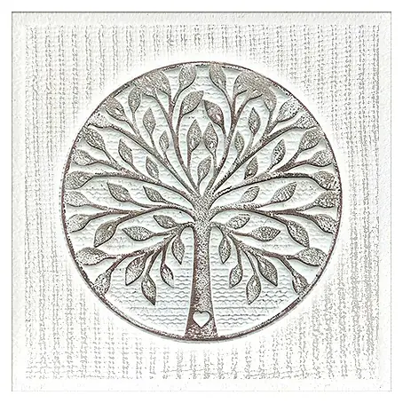 Cuadro con relieve Árbol Vida redondo