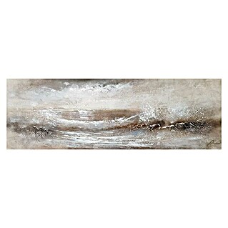 Cuadro pintado a mano Abstracto Tonos Neutros (Abstracto, An x Al: 120 x 40 cm)