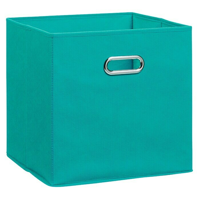 Zeller Present Caja plegable Tela  (32 x 32 x 32 cm, Verde esmeralda)