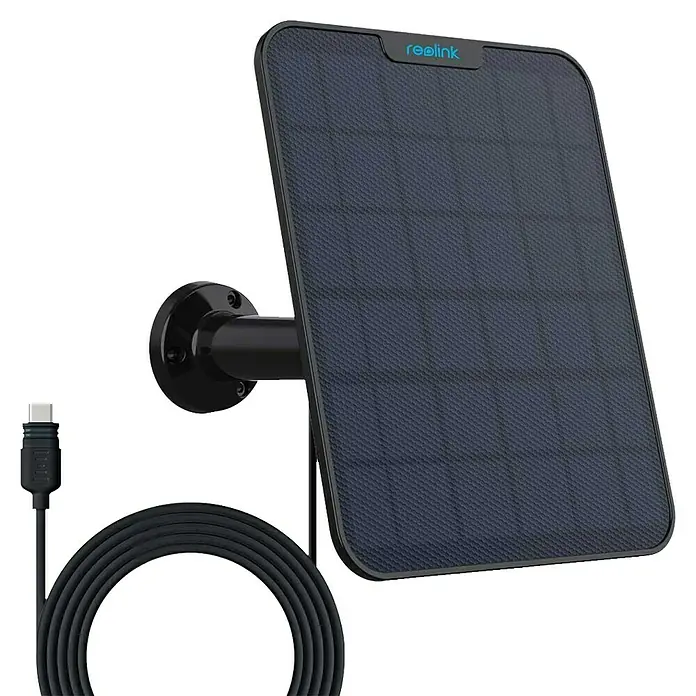 Reolink Panel SOLAR PANEL 2 - Schwarz - Das Reolink Solarpanel mit Halterung und Kabelanschluss für eine nachhaltige Stromversorgung Ihrer Überwachungskamera.