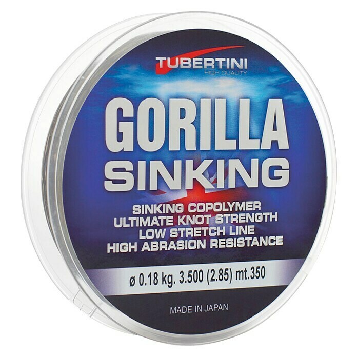 Tubertini Hilo de pesca Gorilla Sinking (Ø x L: 0,22 mm x 350 m, Transparente)