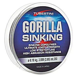 Tubertini Hilo de pesca Gorilla Sinking (Ø x L: 0,18 mm x 350 m, Transparente)