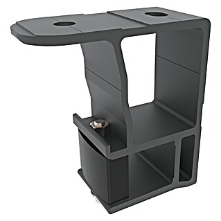 SM Deckenadapter (140 x 130 x 60 mm, Anthrazitgrau, Passend für: SM Gelenkarm- & Hülsenmarkisen)