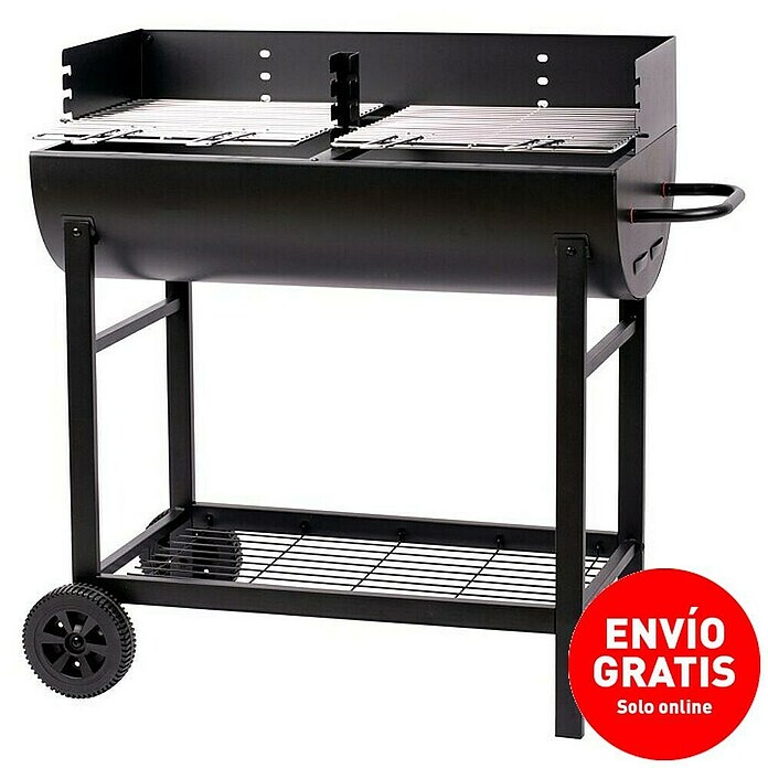 Grillstar Barbacoa carro Texas II (Negro, Superficie parrilla: 80 x 46 cm)