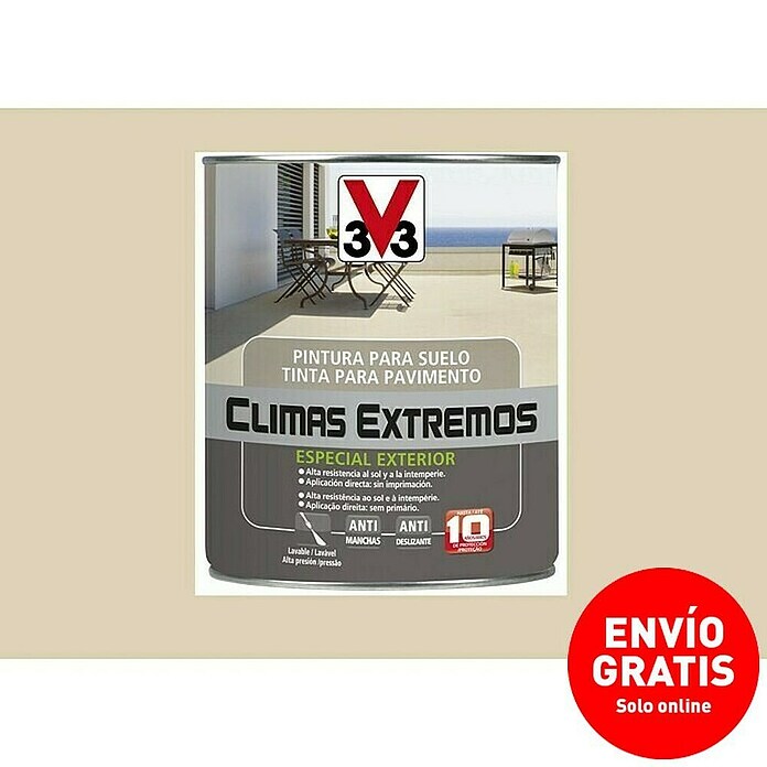V33 Pintura para suelos Climas extremos (Arena, 500 ml, Satinado)