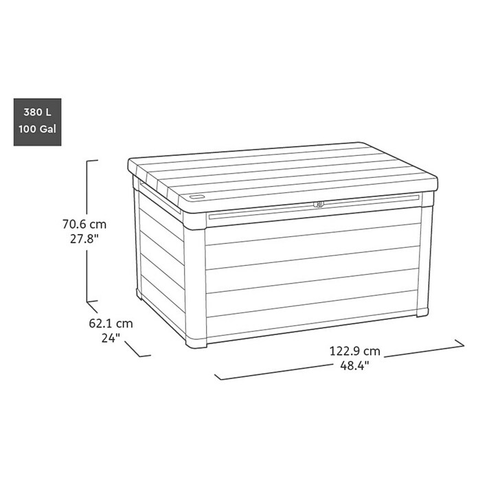 Keter Coffre de rangement Ashwood 100