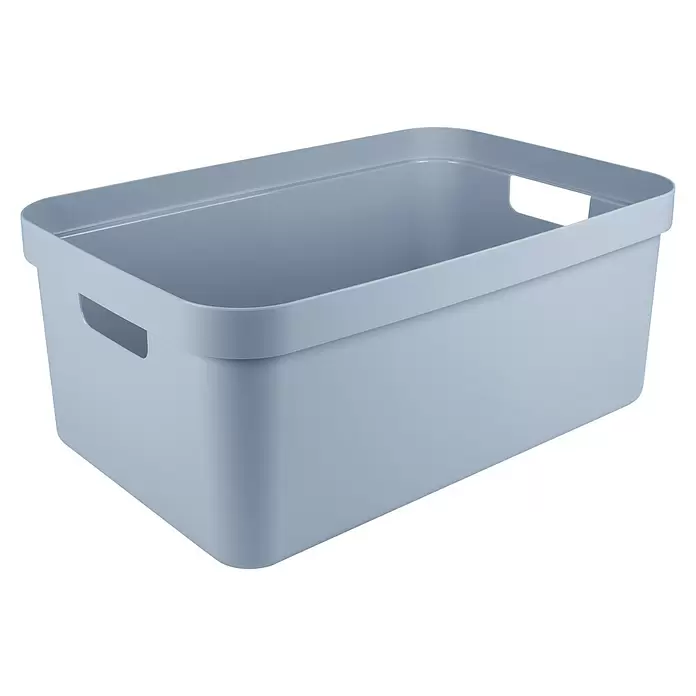 Sunware Aufbewahrungsbox Sigma Home - L x B x H: 59 x 39 x 24,2 cm, Kunststoff, Blaugrau - Hellblaue Kunststoff-Aufbewahrungsbox mit integrierten Griffen zur Organisation.