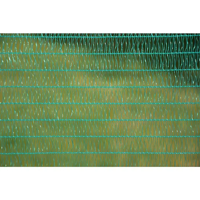 Kerbl BeeteinfassungL x H: 20 x 0,8 m, Kunststoff - Nahaufnahme eines grünen Gartenzauns, der als Schutz vor Sonnenlicht dient. Die Maschen sind fein und lassen Luft durch.