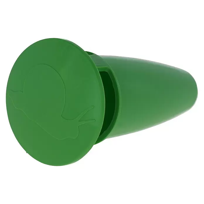 Kerbl Schneckenfalle Snail Bowl - L x B x H: 15,5 x 9 x 8,5 cm - Grüne konische Schneckenfalle mit runder Endkappe und geprägtem Schneckenmotiv.