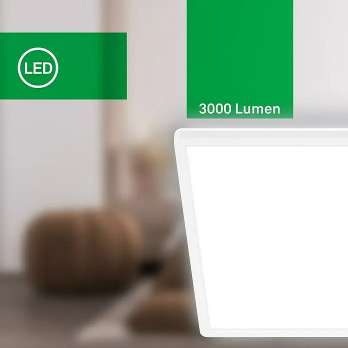 Brilo LED-Panel - 14 W, L x B x H: 42 x 42 x 3 cm, Weiß, Neutralweiß - LED-Flächenleuchte mit 3000 Lumen für helle und energieeffiziente Beleuchtung. Ideal für moderne Innenräume mit natürlichem Licht.