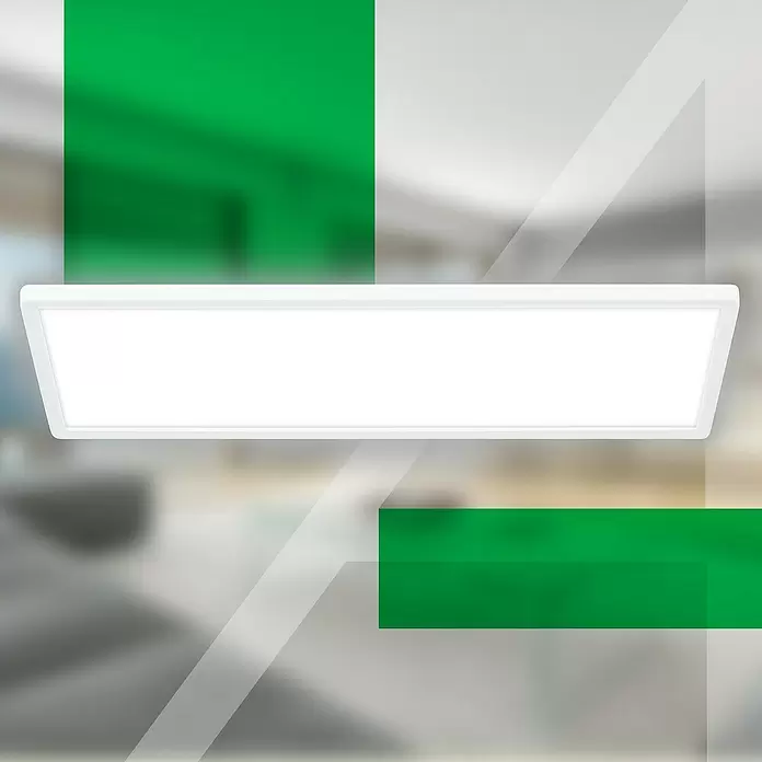 Brilo LED-Panel - 14 W, L x B x H: 58 x 20 x 3 cm, Weiß, Neutralweiß - Weißes, flaches, rechteckiges LED-Deckenpanel.