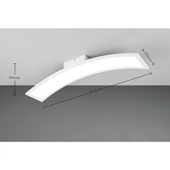 Reality Leuchten LED-Deckenleuchte Score - 23 W, L x B x H: 15 x 75 x 13,5 cm, Weiß, Warmweiß - Moderne LED-Deckenleuchte in Weiß mit den Maßen 150mm x 750mm x 135mm. Elegantes Design für eine stilvolle Beleuchtung im Raum.