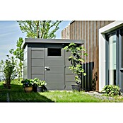 Telluria Metallgerätehaus Classico 2424 (Außenmaß inkl. Dachüberstand (B x T): 258 x 258 cm, Stahl, Anthrazit, Ohne Set) | BAUHAUS