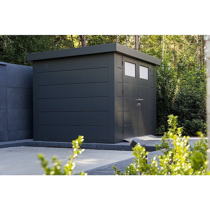 Telluria Caseta metálica Classico 3030 (Medidas ext. (An x Pr): 318 x 318 cm, Acero, Antracita, Sin set) | BAUHAUS