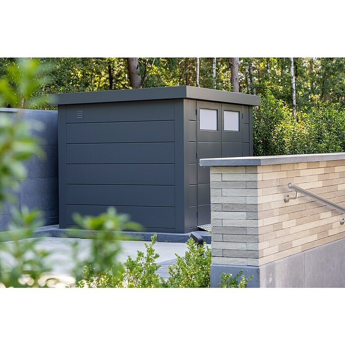 Telluria Caseta metálica Classico 3030 (Medidas ext. (An x Pr): 318 x 318 cm, Acero, Antracita, Sin set) | BAUHAUS
