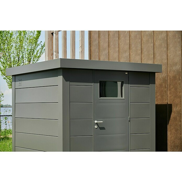 Telluria Metallgerätehaus Classico 2424 (Außenmaß inkl. Dachüberstand (B x T): 258 x 258 cm, Stahl, Anthrazit, Ohne Set) | BAUHAUS