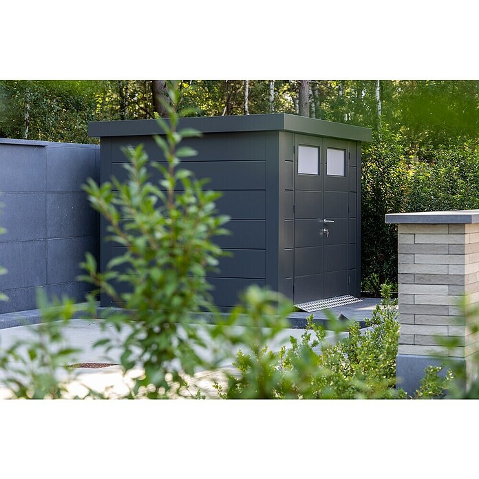 Telluria Caseta metálica Classico 3030 (Medidas ext. (An x Pr): 318 x 318 cm, Acero, Antracita, Sin set) | BAUHAUS
