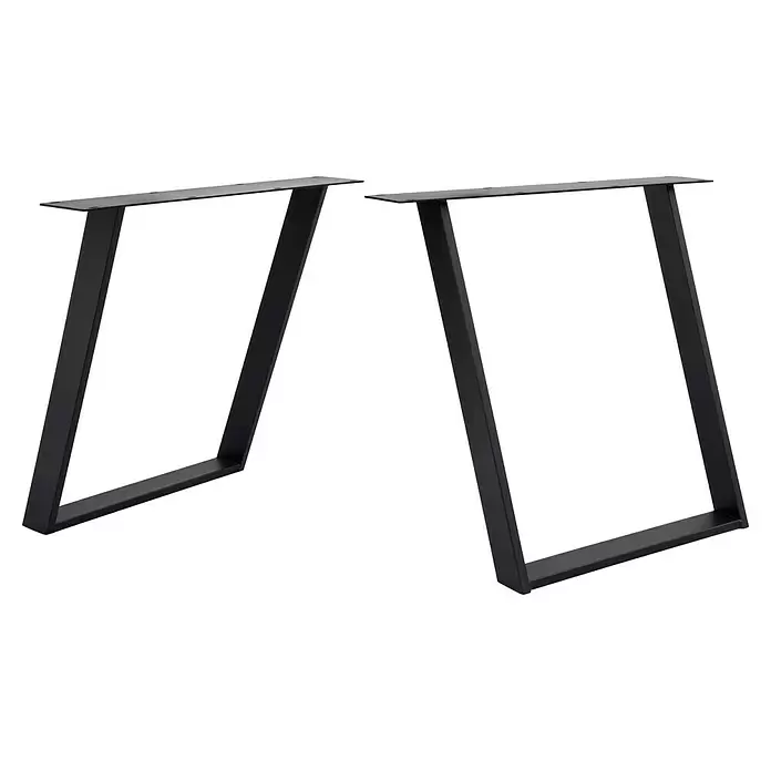 Tischbein CITYLINE Madrid - 780 x 365 x 720 mm, Schwarz - Zwei schwarze V-förmige Tischbeine aus Metall, ideal für einen modernen Industrietisch.