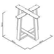 Tischbein CITYLINE Rotterdam (780 x 780 x 720 mm, Schwarz) | BAUHAUS