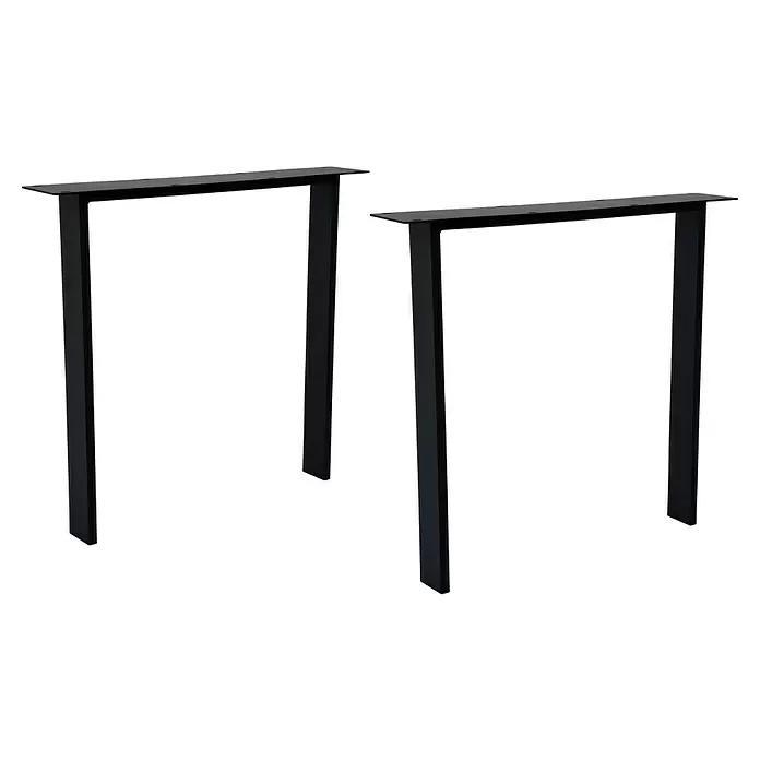 Tischbein CITYLINE Kiel - 780 x 130 x 720 mm, Schwarz - Zwei matt-schwarze, pulverbeschichtete Stahl-Tischbeine für Möbel.