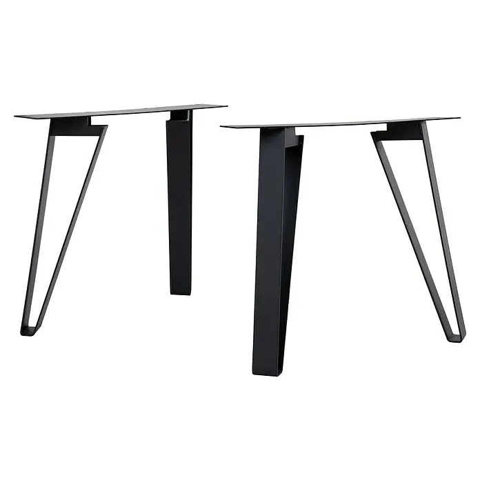 Tischbein CITYLINE New York - 780 x 270 x 720 mm, Schwarz - Diese Aufnahme zeigt zwei moderne, schwarze Tischbeine, die sich perfekt für individuelle Möbelprojekte eignen. Die schlanken Beine bieten Stabilität und Stil.