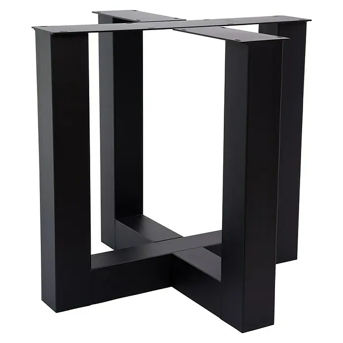 Tischbein CITYLINE Amsterdam - 780 x 780 x 720 mm, Schwarz - Schwarze, moderne Tischbeine aus Metall für eine stilvolle und robuste Tischkonstruktion. Ideal für DIY-Projekte und Möbeldesign.