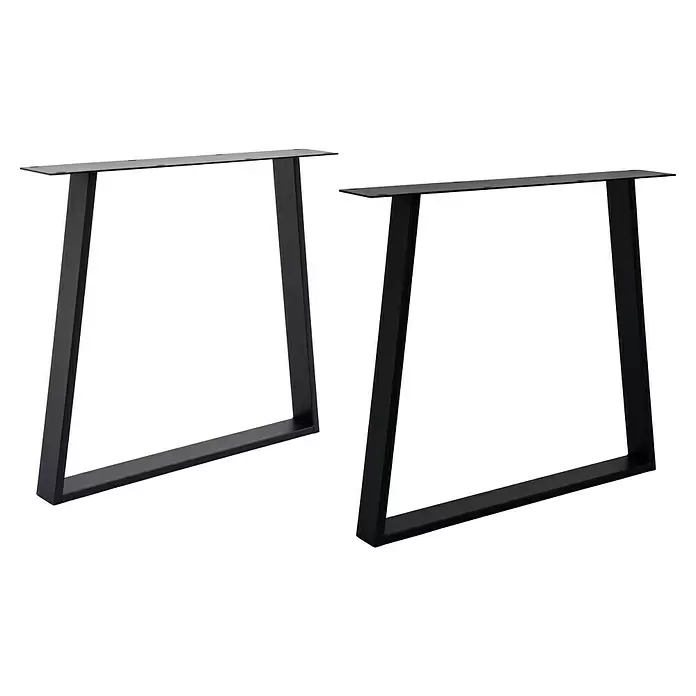 Tischbein CITYLINE Bremen - 780 x 130 x 720 mm, Schwarz - Zwei schwarze Metall-Tischbeine, schwarz pulverbeschichtete Rechteckrahmen.