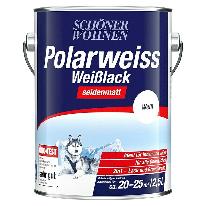 Schöner Wohnen Weißlack DurAcryl Professional (2,5 l, Weiß, Seidenmatt)