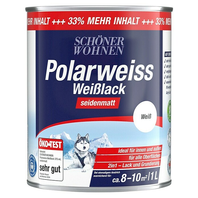 SCHÖNER WOHNEN Polarweiss Weisslack seidenmatt