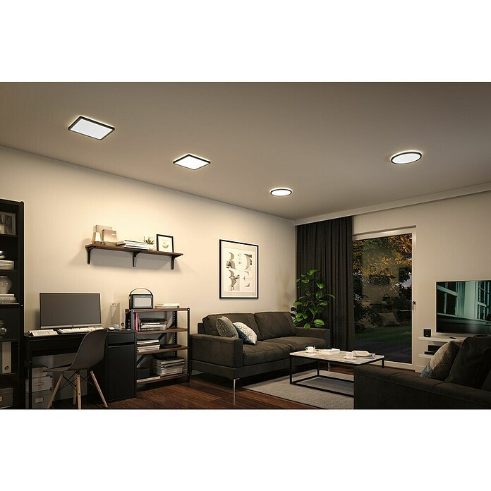 Paulmann LED-Panel Atria Shine (Durchmesser: 29,3 cm, 19 W, Schwarz, Neutralweiß) | BAUHAUS