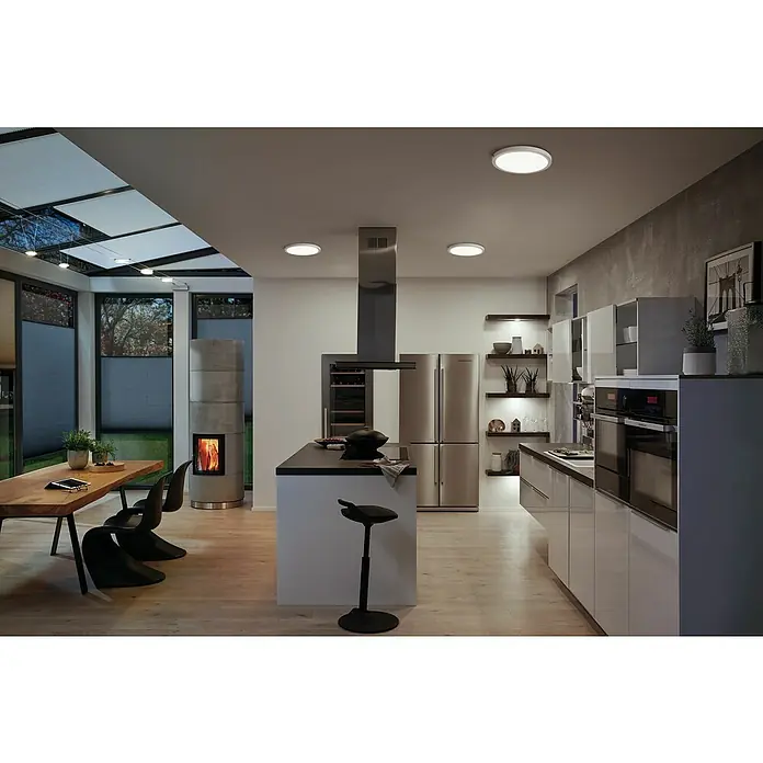 Paulmann LED-Panel rund Abia - 24 W, Weiß, Neutralweiß - Das moderne Küchendesign wird durch die Deckenleuchten optimal ergänzt, die eine helle und einladende Atmosphäre schaffen.