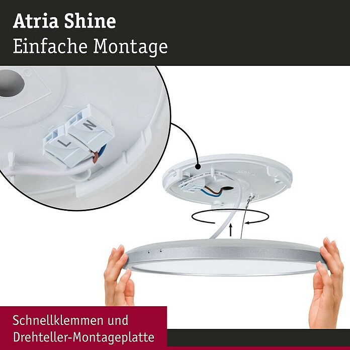 Paulmann LED-Panel Atria Shine IP44 (Durchmesser: 19 cm, 12,5 W, Weiß, Warmweiß) | BAUHAUS