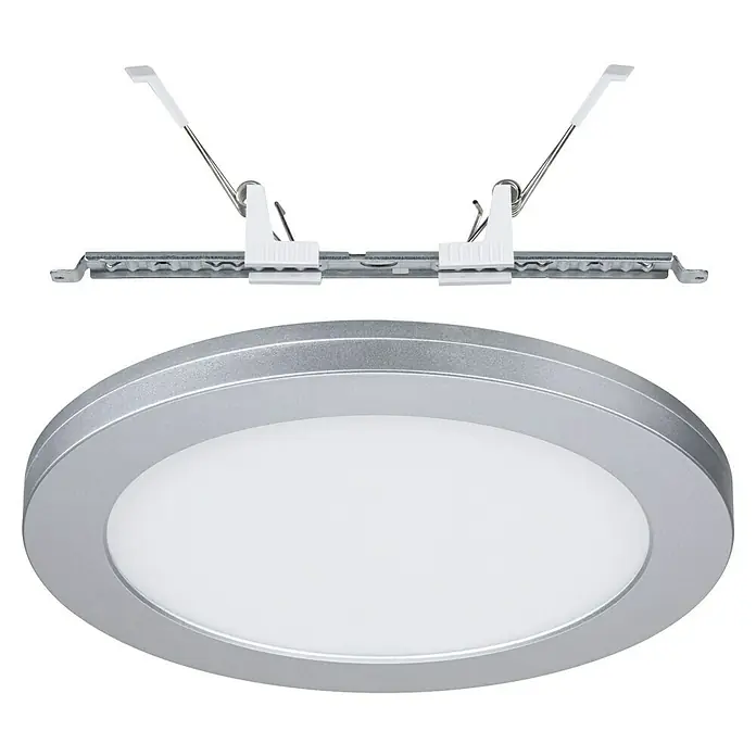 Paulmann LED-Einbauleuchte rund - 19 W, Ø x H: 22,5 x 1,9 cm, Neutralweiß, Chrom - LED-Deckenleuchte mit silbernem Rahmen und Montagebügel für einfache Installation. Ideal für moderne Innenräume.