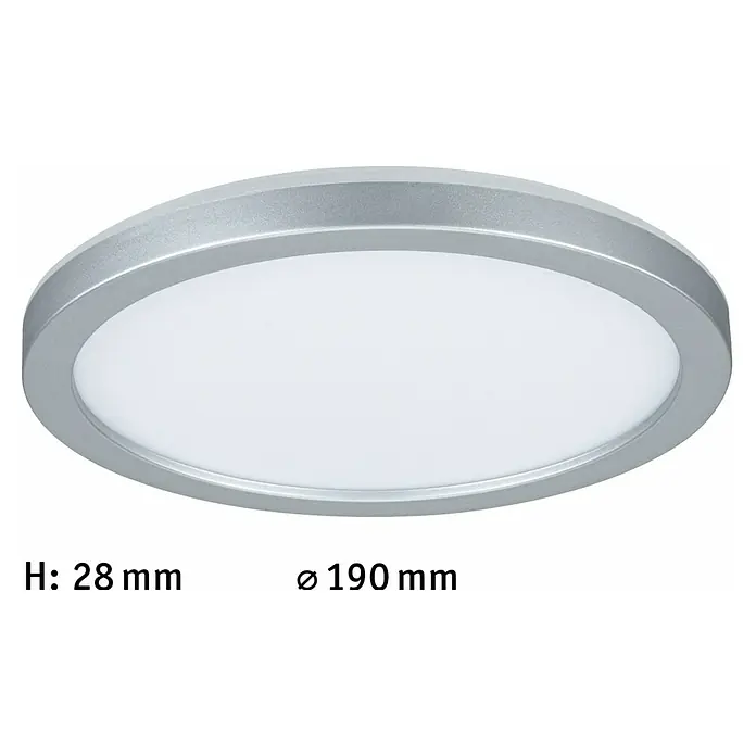 Paulmann LED-Panel rund Atria Shine - Durchmesser: 19 cm, 12,5 W, Chrom, Neutralweiß - Deckenleuchte in Silber mit einem Durchmesser von 190 mm und einer Höhe von 28 mm. Elegante Beleuchtung für jeden Raum.