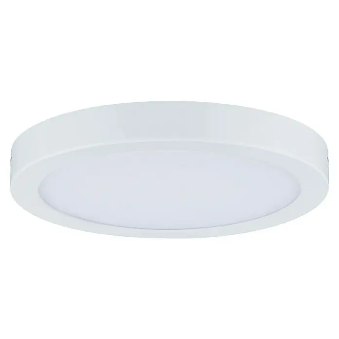 Paulmann LED-Panel rund Abia - 24 W, Weiß, Neutralweiß - Nahaufnahme einer runden, weißen Deckenleuchte mit einer glatten, diffusen Oberfläche, ideal für moderne Innenräume.