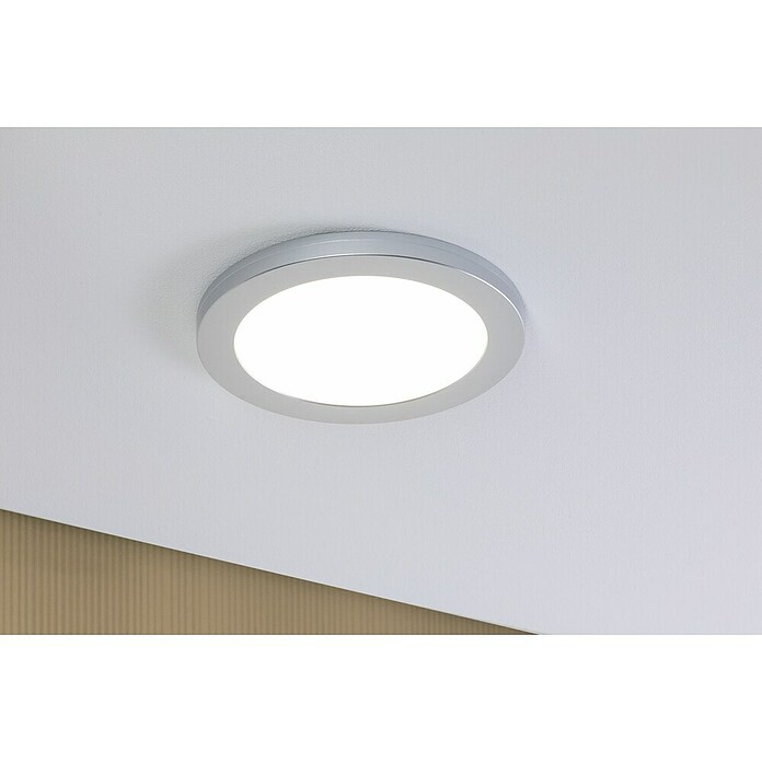 Paulmann LED-Einbauleuchte rund (19 W, Ø x H: 22,5 x 1,9 cm, Neutralweiß, Chrom) | BAUHAUS