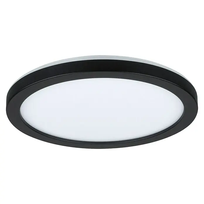 Paulmann LED-Panel rund Atria Shine - Durchmesser: 19 cm, 12,5 W, Schwarz, Warmweiß - Elegante runde Deckenleuchte mit schwarzem Rahmen und diffuser weißer Abdeckung für eine gleichmäßige Ausleuchtung.