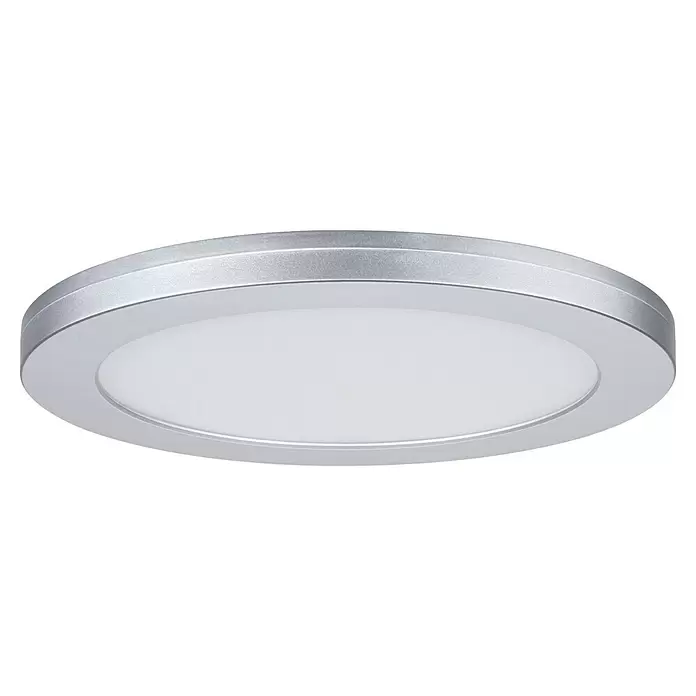 Paulmann LED-Einbauleuchte rund - 19 W, Ø x H: 22,5 x 1,9 cm, Neutralweiß, Chrom - Runde silberne Aufbau-LED-Deckenleuchte mit weißem Diffusor.