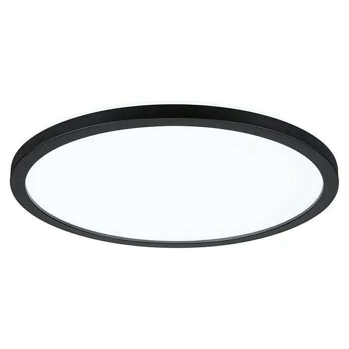 Paulmann LED-Panel Atria Shine - Durchmesser: 29,3 cm, 19 W, Schwarz, Neutralweiß - Nahaufnahme einer runden LED-Deckenleuchte mit schwarzem Rahmen und hellem, diffusem Licht, perfekt für moderne Innenräume.