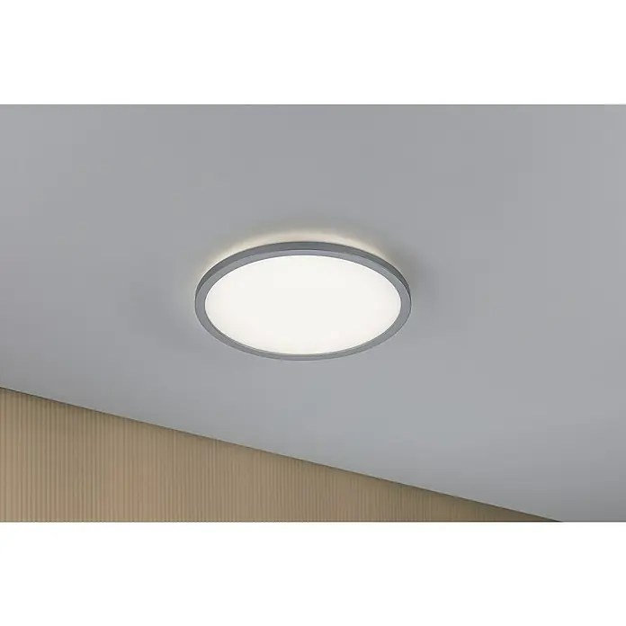 Paulmann LED-Panel Atria Shine - Durchmesser: 29,3 cm, 19 W, Chrom, Warmweiß - Moderne Deckenleuchte mit silbernem Rand, die ein helles, gleichmäßiges Licht spendet. Ideal für Wohn- und Schlafräume.