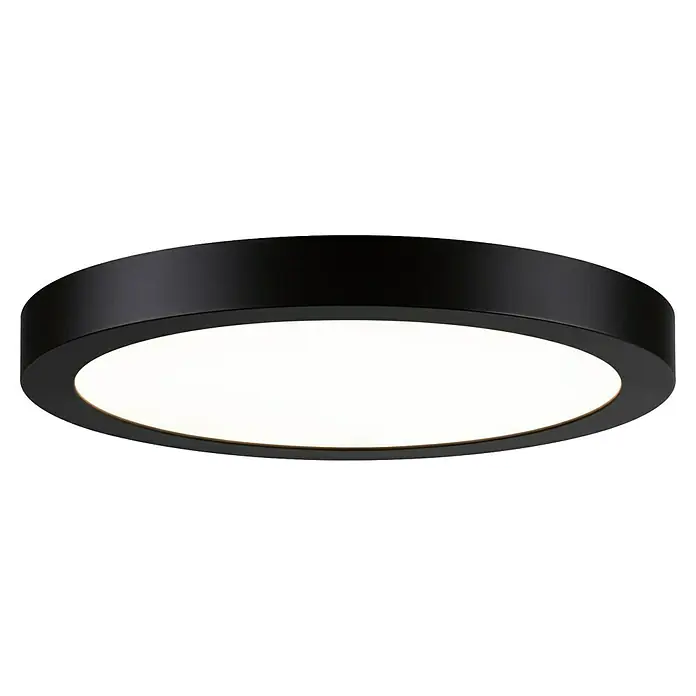 Paulmann LED-Panel rund Abia - 24 W, Schwarz, Warmweiß - Nahaufnahme einer schwarzen, runden Deckenleuchte mit einem hellen, diffusen Lichtpaneel, ideal für moderne Innenräume.