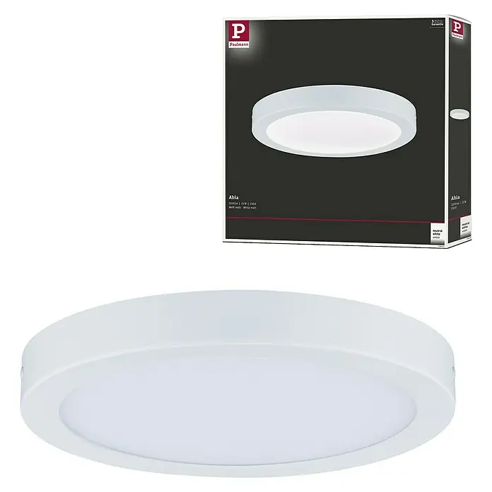 Paulmann LED-Panel rund Abia - 24 W, Weiß, Neutralweiß - Deckenleuchte Abia von Paulmann. Die Leuchte ist in Weiß gehalten und spendet ein neutralweißes Licht, ideal für jeden Raum.