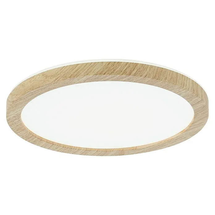 Paulmann LED-Panel rund Atria Shine IP44 - 12,5 W, Durchmesser: 19 cm, Holz, Neutralweiß - Moderne Deckenleuchte mit Holzrahmen und hellem, diffusem Licht für eine angenehme Beleuchtung in jedem Raum.