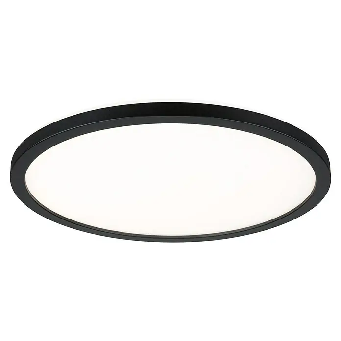 Paulmann LED-Panel Atria Shine - Durchmesser: 29,3 cm, 19 W, Schwarz, Warmweiß - Runde LED-Deckenleuchte mit schwarzem Rahmen und gleichmäßiger, heller Ausleuchtung. Ideal für Wohnräume, Büros und Flure mit moderner Optik.