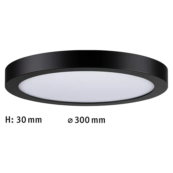 Paulmann LED-Panel rund Abia - 24 W, Schwarz, Warmweiß - Schwarze Deckenleuchte mit runder Form und flacher Bauweise. Die Lampe ist schlicht und modern gestaltet und sorgt für eine angenehme Ausleuchtung.