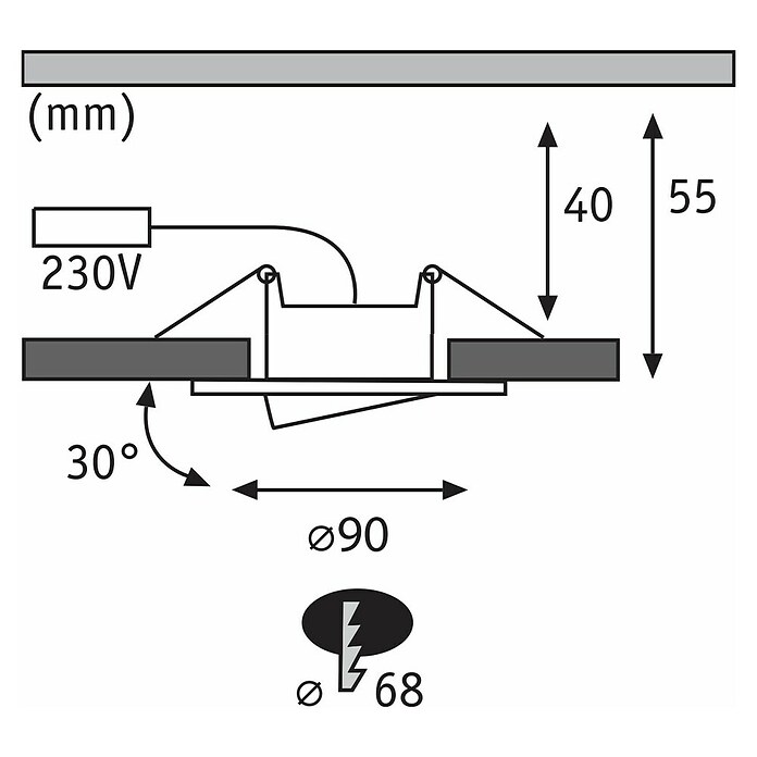 Paulmann LED-Einbauleuchten-Set rund Calla (6 W, Schwarz, 10 Stk., Neutralweiß) | BAUHAUS