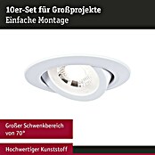 Paulmann LED-Einbauleuchten-Set rund (4,8 W, Ø x H: 8,2 x 3 cm, Weiß, 10 Stk., Warmweiß) | BAUHAUS