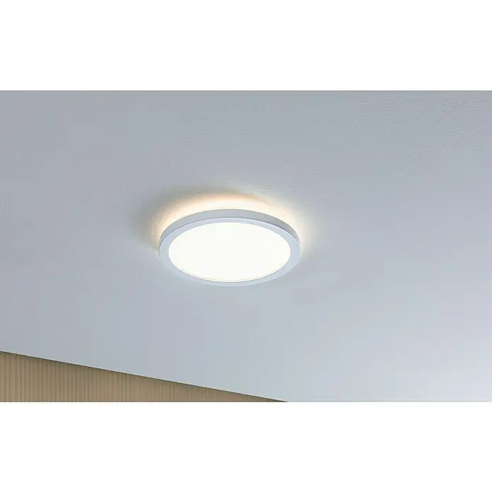 Paulmann LED-Panel rund Atria Shine IP44 - 12,5 W, Durchmesser: 19 cm, Weiß, Warmweiß - Runde Deckenleuchte mit weißem Rahmen spendet helles, gleichmäßiges Licht und sorgt für eine angenehme Atmosphäre im Raum.