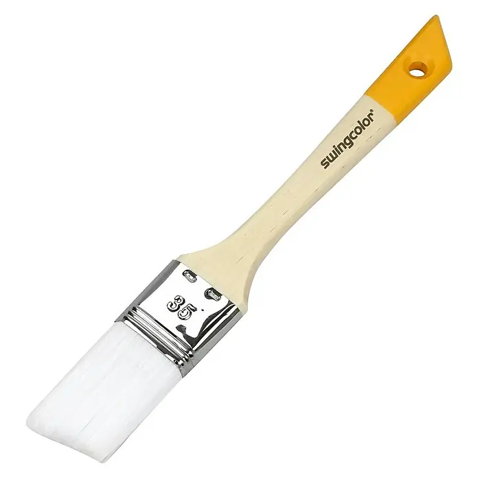 swingcolor Komfort Flachpinsel - Breite Borsten: 35 mm, Holz - Pinsel von Swingcolor, ideal für präzise Malerarbeiten. Der Pinsel hat einen Holzgriff und weiße Borsten für ein optimales Farbergebnis.